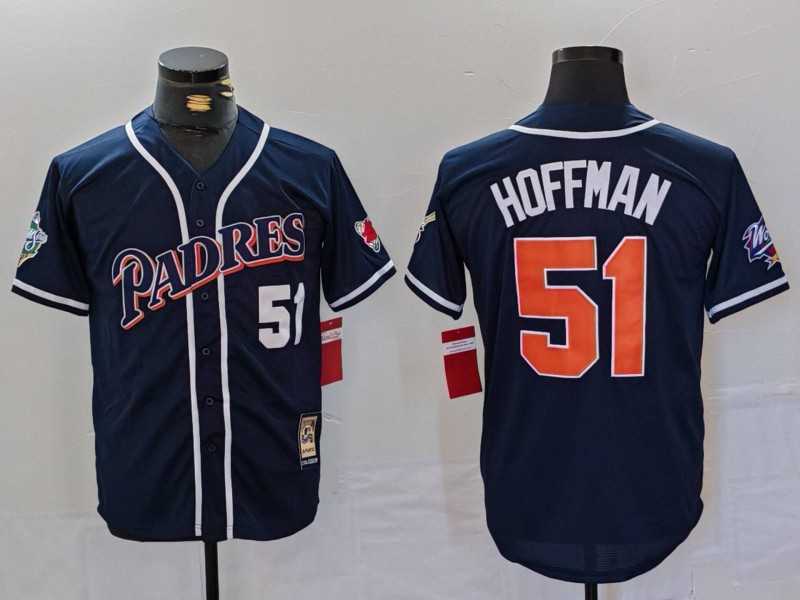 Men's San Diego Padres #51 Trevor Hoffman Navy Player Number Cooperstown Cool Base Jersey,We sell and wholesale Men's San Diego Padres #51 Trevor Hoffman Navy Player Number Cooperstown Cool Base Jersey on line form chian!